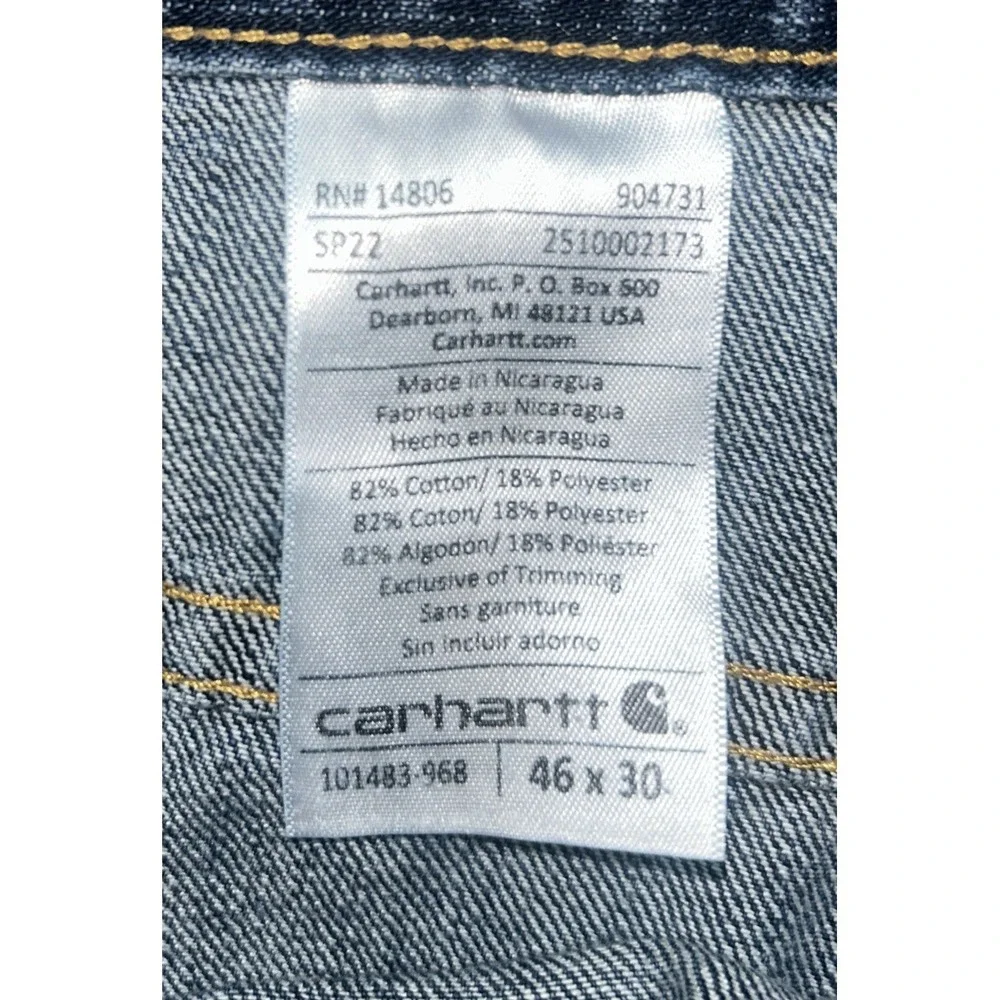 Carhartt‎ Men's Dark Wash Size 46x30 Jeans EXCELLENT CONDITION